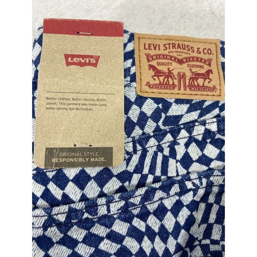 Levi's Jeans Women's 27x30 Blue Mid Rise Straight Denim Geometric New - Picture 8 of 13